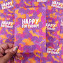 Colourful 'Happy Birthday' Purple Pattern Card, thumbnail 3 of 6