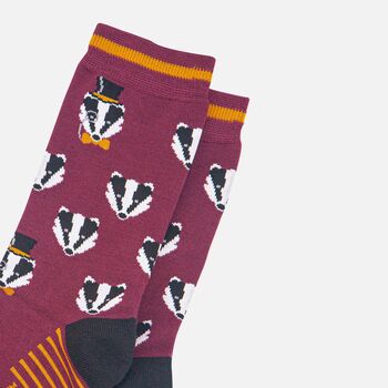 Dapper Badger Men's Bamboo Dress Socks Burgundy, 4 of 5