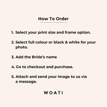 Personalised Bride Print, Gift For Bride, 5 of 6