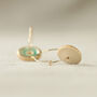 Ceramic, Glass And Gold Emerald Pool Hoop Earrings, thumbnail 3 of 6