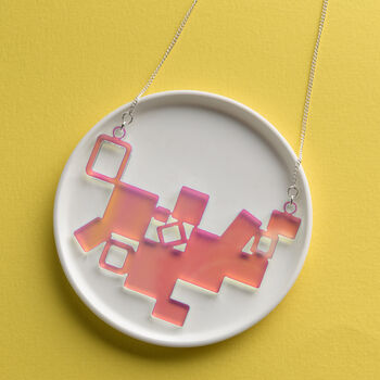 Geometric Cubes Statement Necklace, 5 of 7