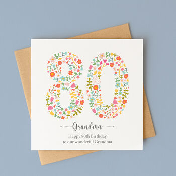 Personalised Floral Fun Birthday Card – Any Number, 5 of 11