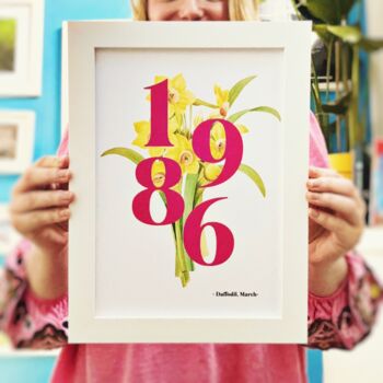 Personalised Birth Flower Date Print, 3 of 7