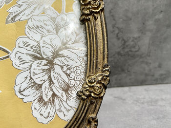 Crested Aged Gold Coloured Oval Photo Frame Freestanding Or Wall, 5 of 10