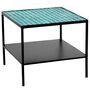 Turquoise Tiled Top Iron Side Table, thumbnail 4 of 4