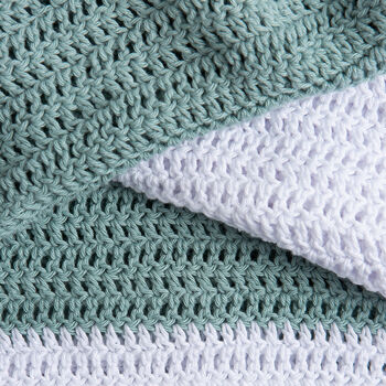 Cotton Striped Blanket Beginner Crochet Kit, 7 of 9
