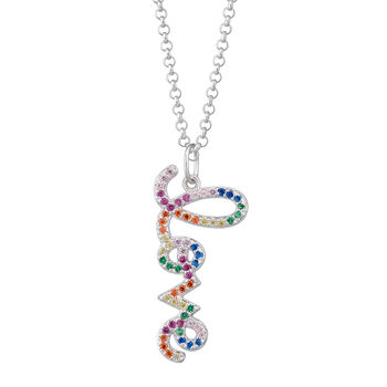 Rainbow Love Adjustable Necklace With Slider Clasp, 2 of 5