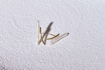 Credo Freshwater Pearl And Gold Lightning Stud Earrings, 3 of 4