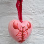 Ceramic Heart Shaped Lobster Bauble, thumbnail 5 of 10