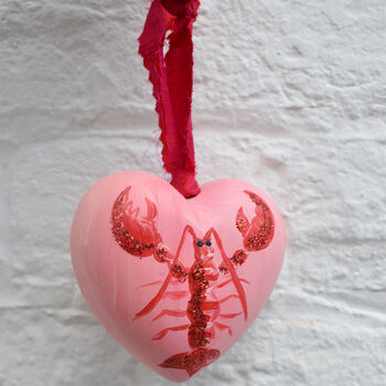 Ceramic Heart Shaped Lobster Bauble, 5 of 10