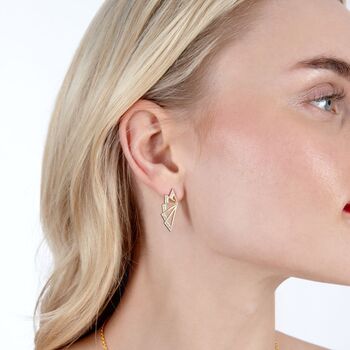 Designer Angel Wing Studs In 18ct Gold Vermeil, 4 of 5