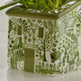 Green And White Patterned House Planter, thumbnail 5 of 7