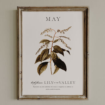 Birth Flower Wall Print 'Lily Of The Valley' For May, 8 of 9