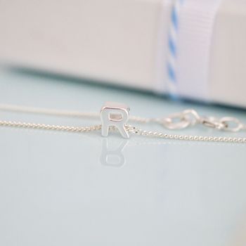 Sterling Silver Sliding Initial Necklace, 3 of 12