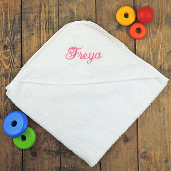 Personalised Embroidered Hooded Baby Towel, 3 of 3