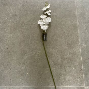 Artificial White Glitter Fabric Orchid Stem, 8 of 8