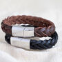 Men's Thick Woven Leather Bracelet, thumbnail 1 of 9
