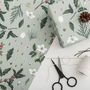 Luxury Botanical Christmas Wrapping Paper, Green Berry, thumbnail 4 of 5
