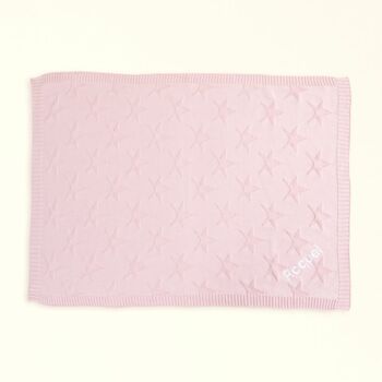 Personalised Pink Star Jacquard Blanket, 6 of 7