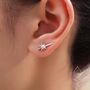 Sterling Silver Starburst Ear Crawler Earrings, thumbnail 5 of 11