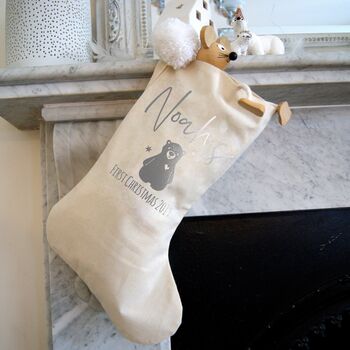 First Christmas Personalised Bear Stocking, 2 of 7