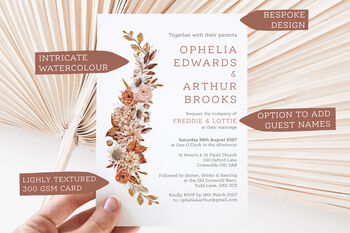 Wedding Invitation Autumnal Leaves, 4 of 6