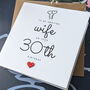30th Birthday Card For Special Wife, Personalised Card, thumbnail 4 of 4