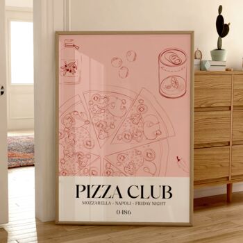 Pizza Club Print Kitchen Wall Art, 4 of 7