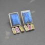 Labradorite, Raw Tourmaline Handmade Silver Earrings, thumbnail 2 of 9