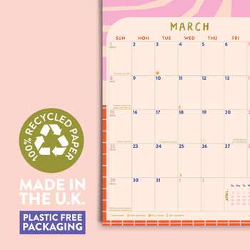2026 Calendar A4 | Colour Flow | Sunday Start, 5 of 5