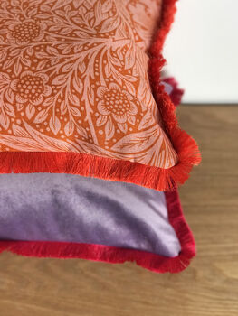 Lilac/Pink Velvet Tassel 13' x 18' Cushion Cover, 4 of 10