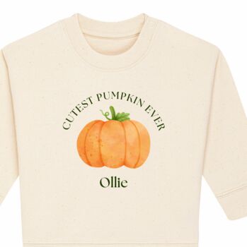 Personalised Pumpkin Halloween Baby Sweatshirt, 2 of 2
