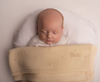 Personalised Pointelle Baby Knit Blanket, 12 of 12