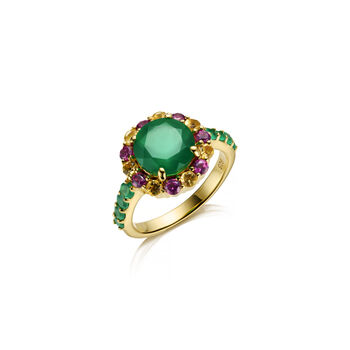 Green Onyx Gemstone Candy Cocktail Ring, 2 of 5
