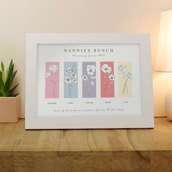 Personalised Flower Of The Month Family A4 Framed Print, 9 of 9