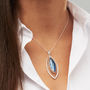 Murano Glass & Silver Hammered Elipse Pendant, thumbnail 6 of 12