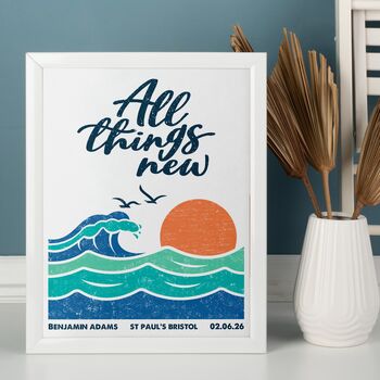Personalised Adult Baptism Print All Things New, 6 of 10