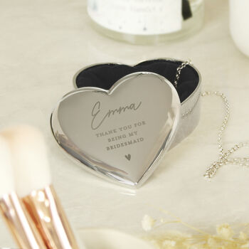 Personalised Message Silver Heart Trinket Box, 3 of 7