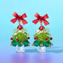Beaded Christmas Tree Earrings, thumbnail 1 of 4