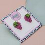 Bunch Of Grapes Glitter Stud Earrings, thumbnail 2 of 4