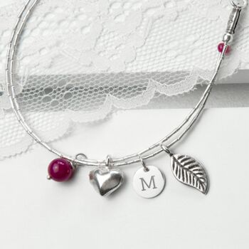 Personalised Sterling Silver And Gemstone Bracelet, 3 of 5