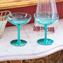 Set Of Two Blue Champagne Saucers, thumbnail 1 of 3