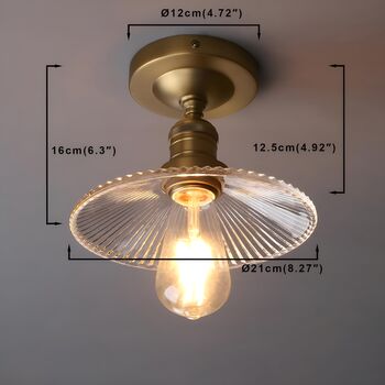 Classic Ribbed Glass Ceiling Light, 5 of 6