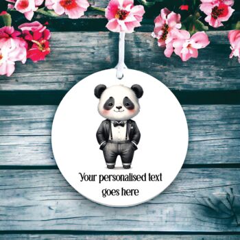 Personalised Panda In A Suit Decoration Gift, 2 of 2