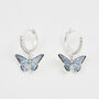Blue Butterfly Silver Earrings, thumbnail 1 of 6