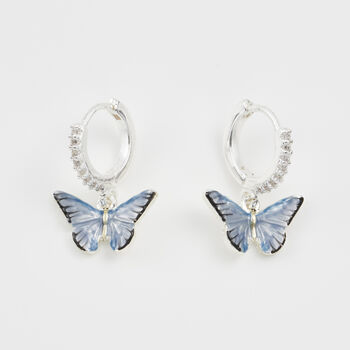 Blue Butterfly Silver Earrings, 2 of 7