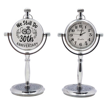 Custom Engraved Silver Colour Desk Clock Gift, 3 of 10