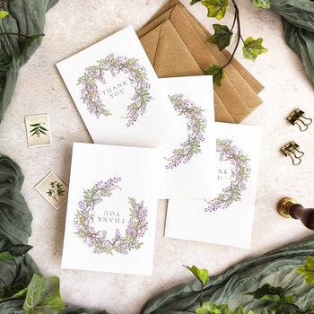 Lilac Wisteria Thank You Cards And Envelopes, 4 of 7