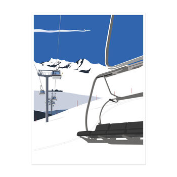Personalised Ski Lifts And Mountain Range Resort Print, 3 of 3