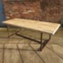 Reclaimed Industrial Solid Wood Copper Frame Table 423, thumbnail 1 of 6
